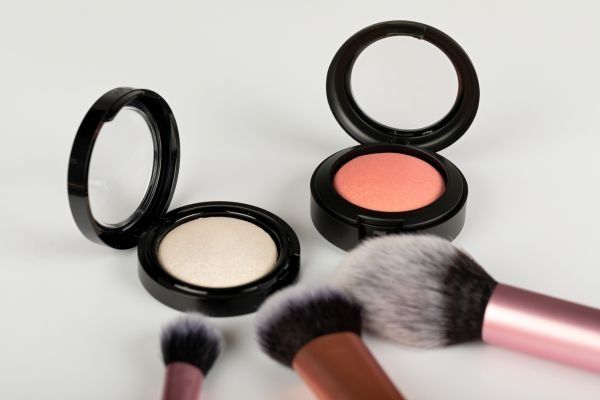 blush, bronzer, and highlighter